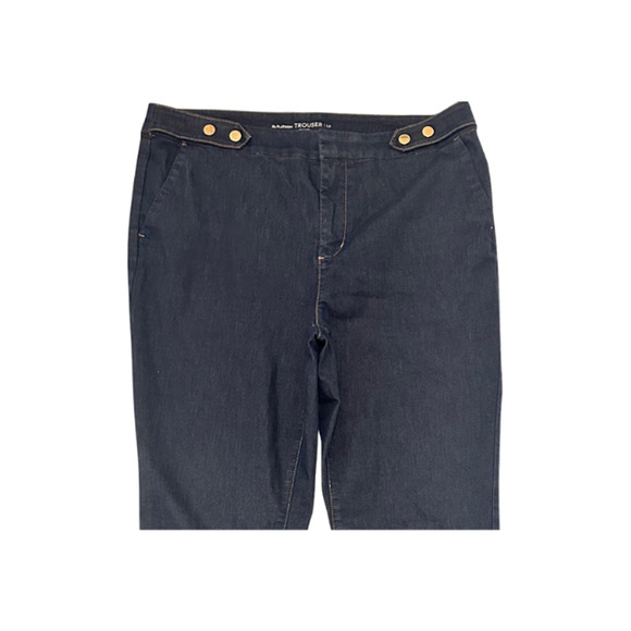 Chico’s The Platinum Trouser Wide-Leg Pants Stretch Denim Blue Women 1.5R (M10) - Picture 2 of 9